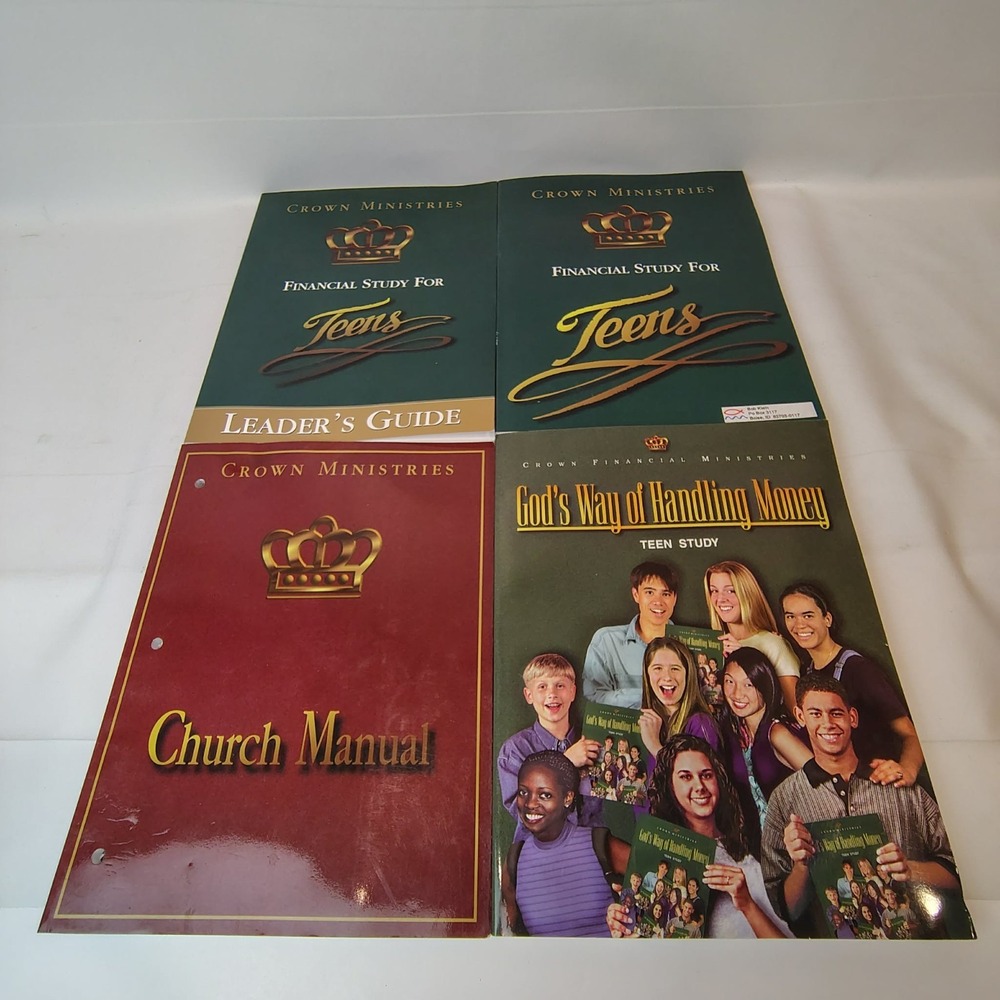 Crown Financial Ministries Book Lot of 4: Church Manual, Financial Study Teens..